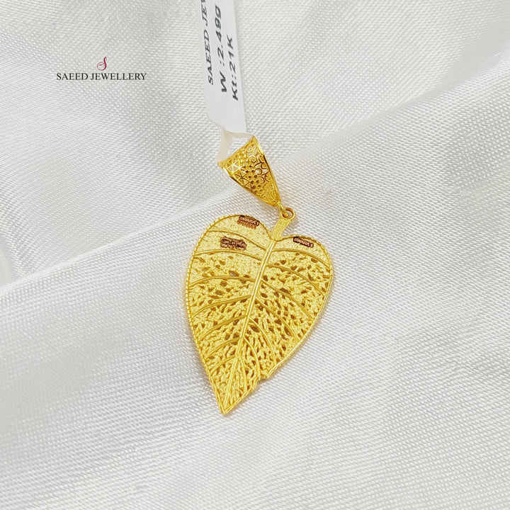 21K تعليقة ورق الشجر-مجوهرات الشيخ سعيد-Saeed Jewelry 
