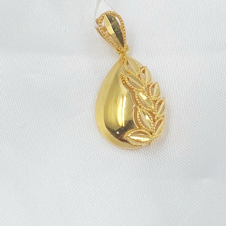 21K تعليقة ورق الشجر-مجوهرات الشيخ سعيد-Saeed Jewelry 