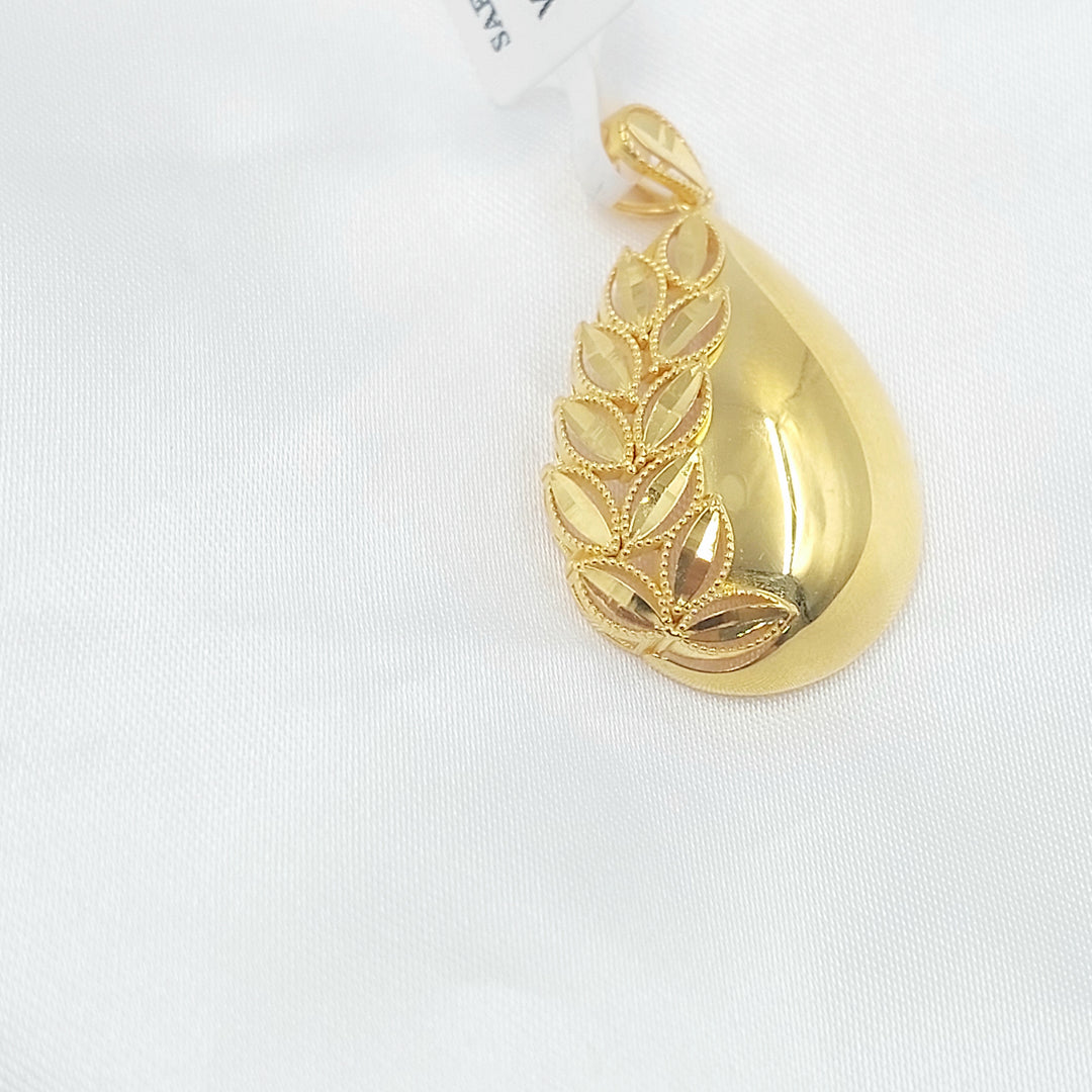 21K تعليقة ورق الشجر-مجوهرات الشيخ سعيد-Saeed Jewelry 