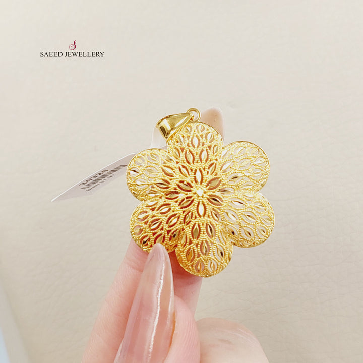 21K تعليقة ورق الشجر-مجوهرات الشيخ سعيد-Saeed Jewelry 