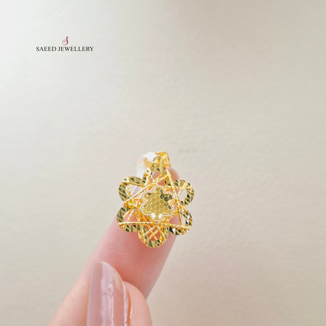 21K تعليقة وردة ناعم-مجوهرات الشيخ سعيد-Saeed Jewelry 