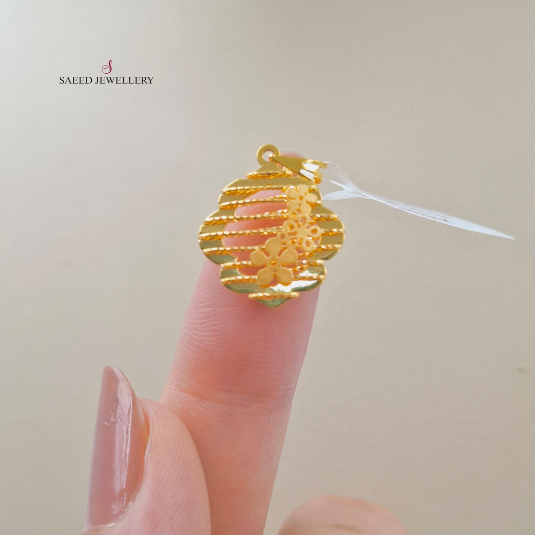 21K تعليقة وردة ناعم-مجوهرات الشيخ سعيد-Saeed Jewelry 