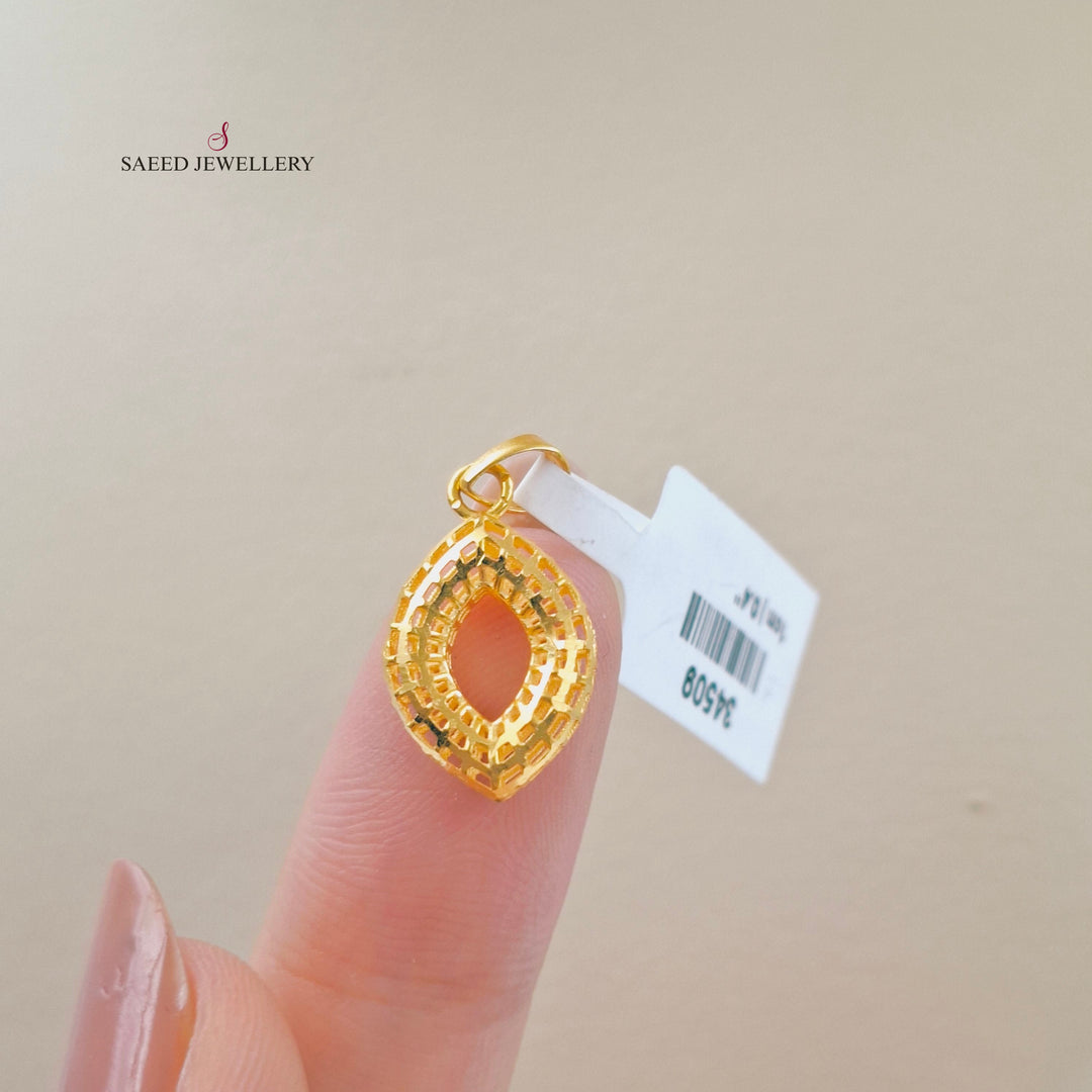 21K تعليقة دمعة ناعم-مجوهرات الشيخ سعيد-Saeed Jewelry 