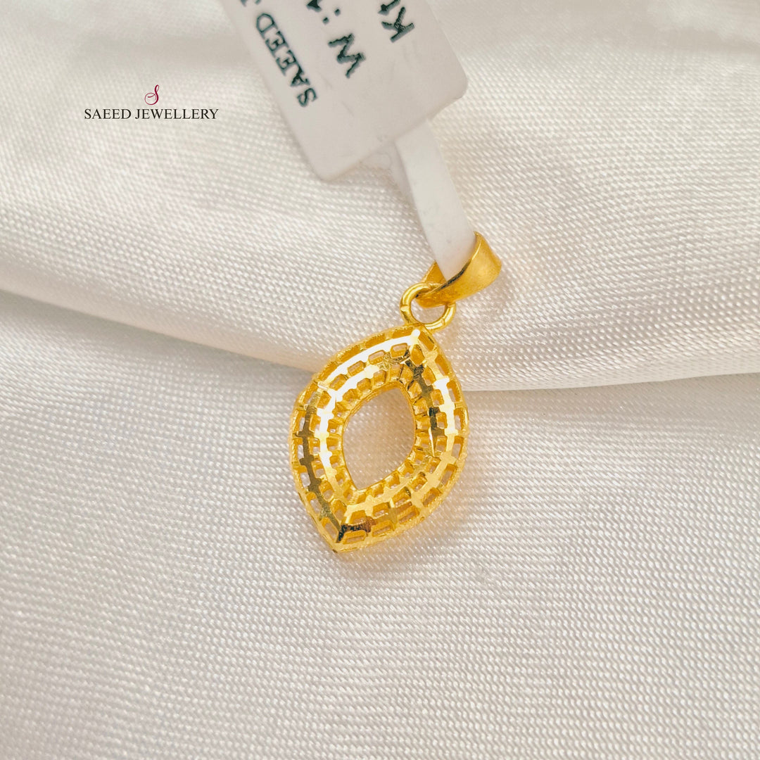 21K تعليقة دمعة ناعم-مجوهرات الشيخ سعيد-Saeed Jewelry 