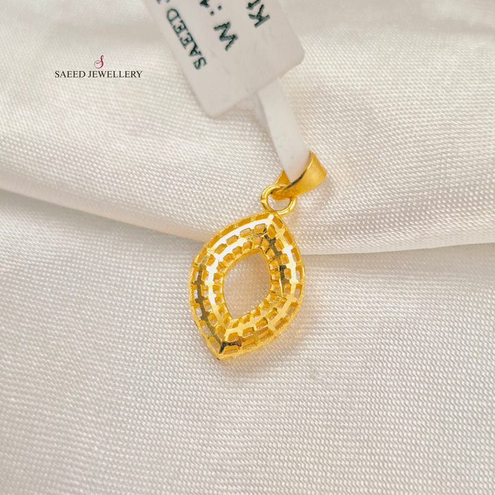 21K تعليقة دمعة ناعم-مجوهرات الشيخ سعيد-Saeed Jewelry 