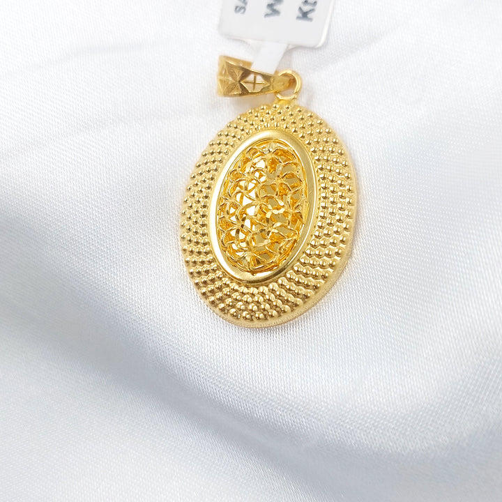 21K تعليقة بيضاوي-مجوهرات الشيخ سعيد-Saeed Jewelry 