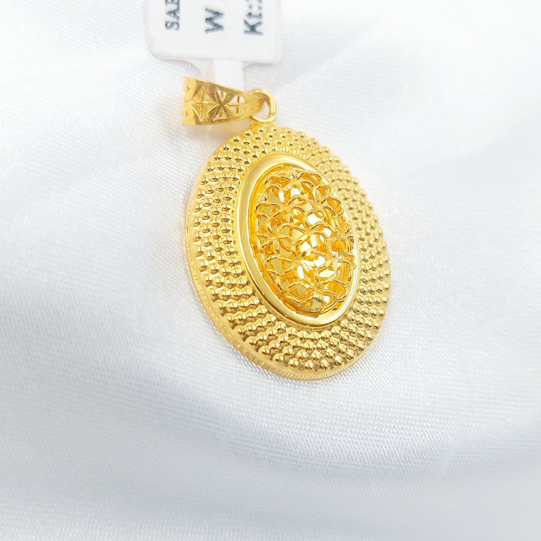 21K تعليقة بيضاوي-مجوهرات الشيخ سعيد-Saeed Jewelry 