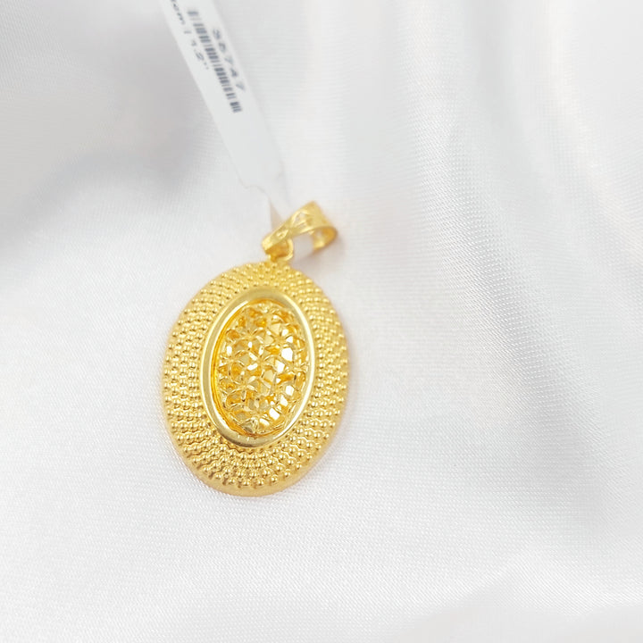 21K تعليقة بيضاوي-مجوهرات الشيخ سعيد-Saeed Jewelry 