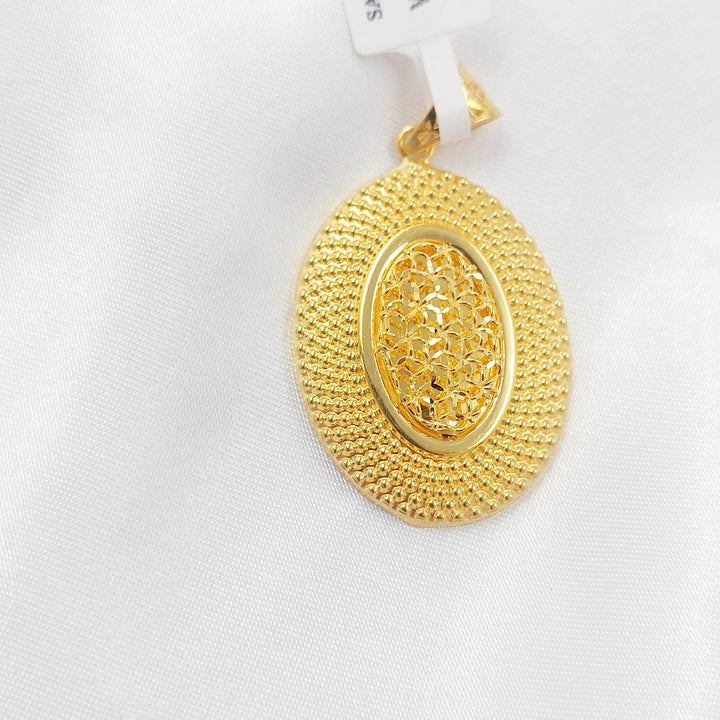 21K تعليقة بيضاوي-مجوهرات الشيخ سعيد-Saeed Jewelry 