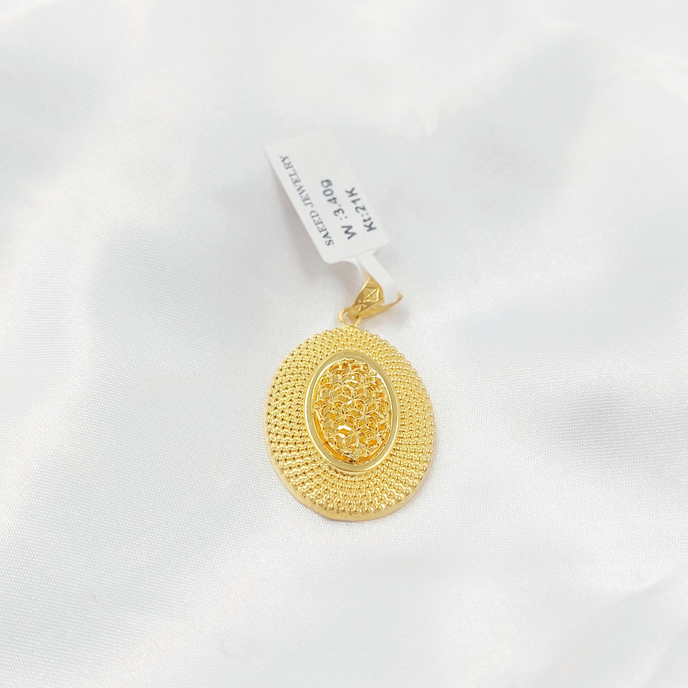 21K تعليقة بيضاوي-مجوهرات الشيخ سعيد-Saeed Jewelry 