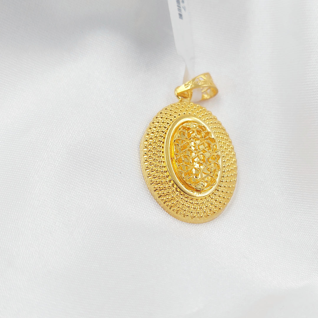 21K تعليقة بيضاوي-مجوهرات الشيخ سعيد-Saeed Jewelry 