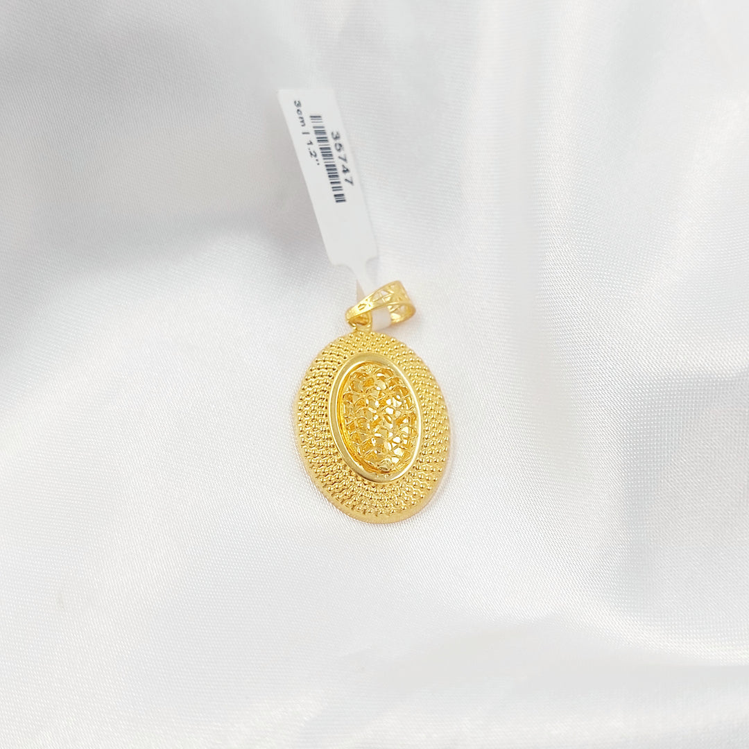 21K تعليقة بيضاوي-مجوهرات الشيخ سعيد-Saeed Jewelry 