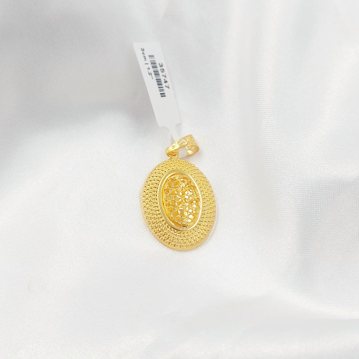 21K تعليقة بيضاوي-مجوهرات الشيخ سعيد-Saeed Jewelry 