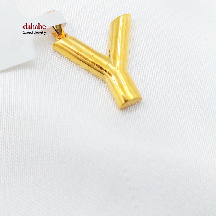 21K تعليقة U حرف-مجوهرات الشيخ سعيد-Saeed Jewelry 