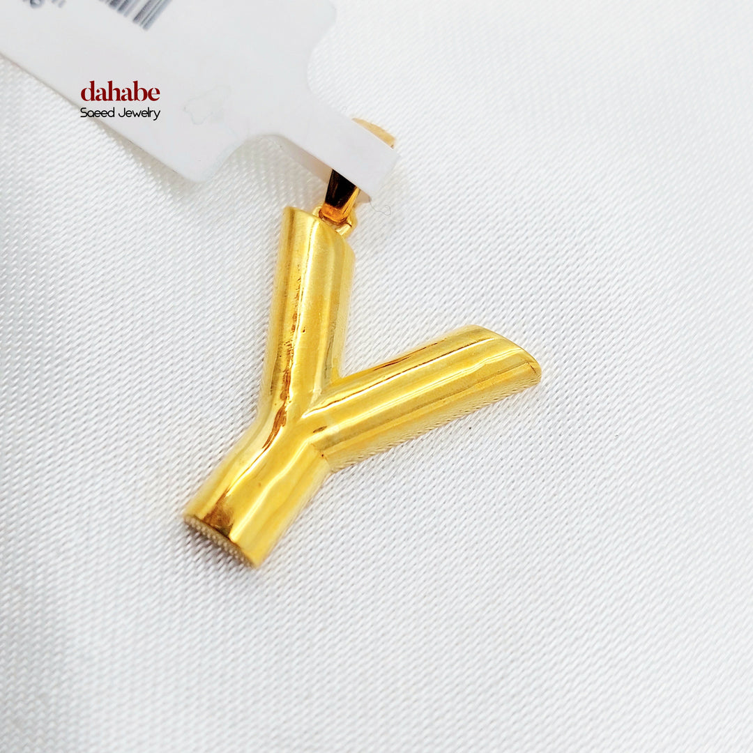 21K تعليقة U حرف-مجوهرات الشيخ سعيد-Saeed Jewelry 
