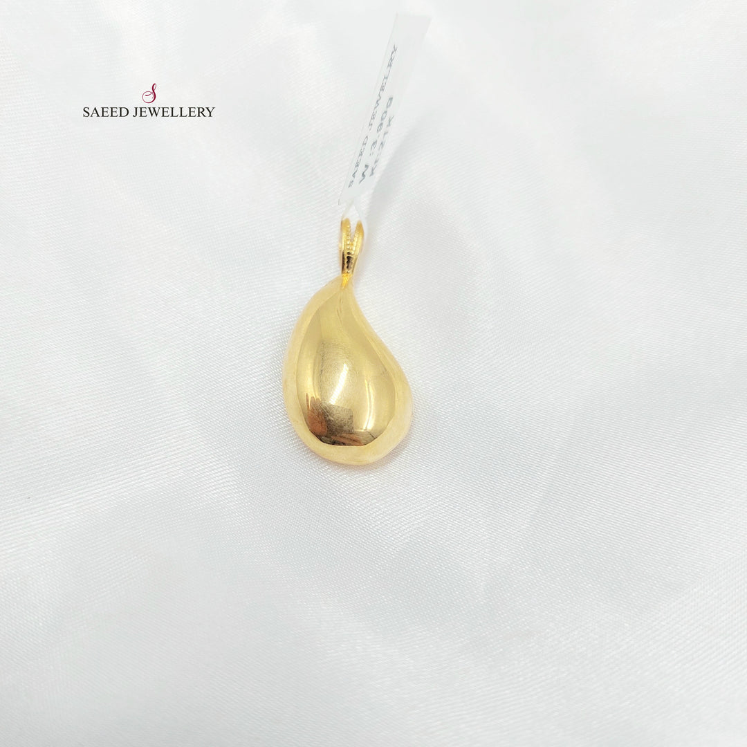 21K تعليقة لوزة سادة-مجوهرات الشيخ سعيد-Saeed Jewelry 