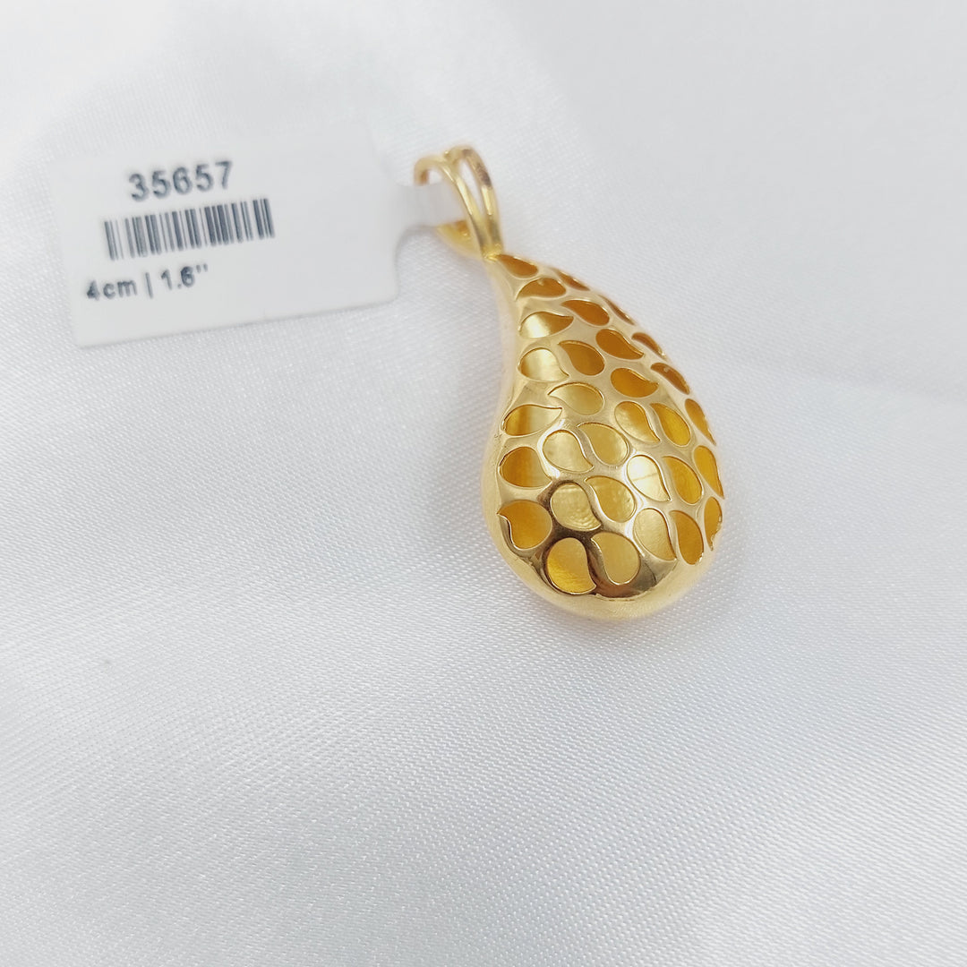 21K تعليقة لوزة سادة-مجوهرات الشيخ سعيد-Saeed Jewelry 