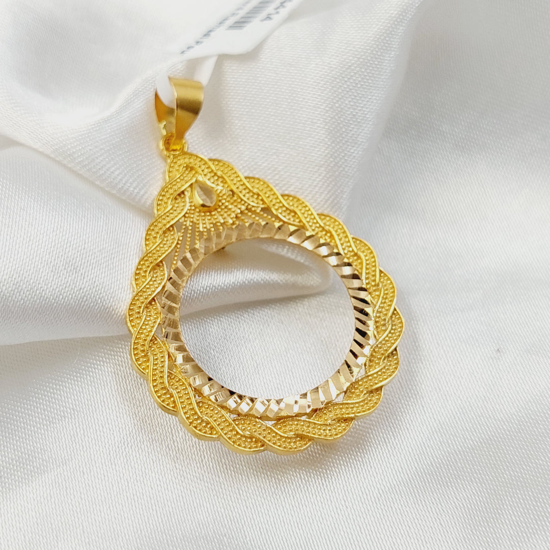 21K تعليقة برواز ليرات رشادي-مجوهرات الشيخ سعيد-Saeed Jewelry 