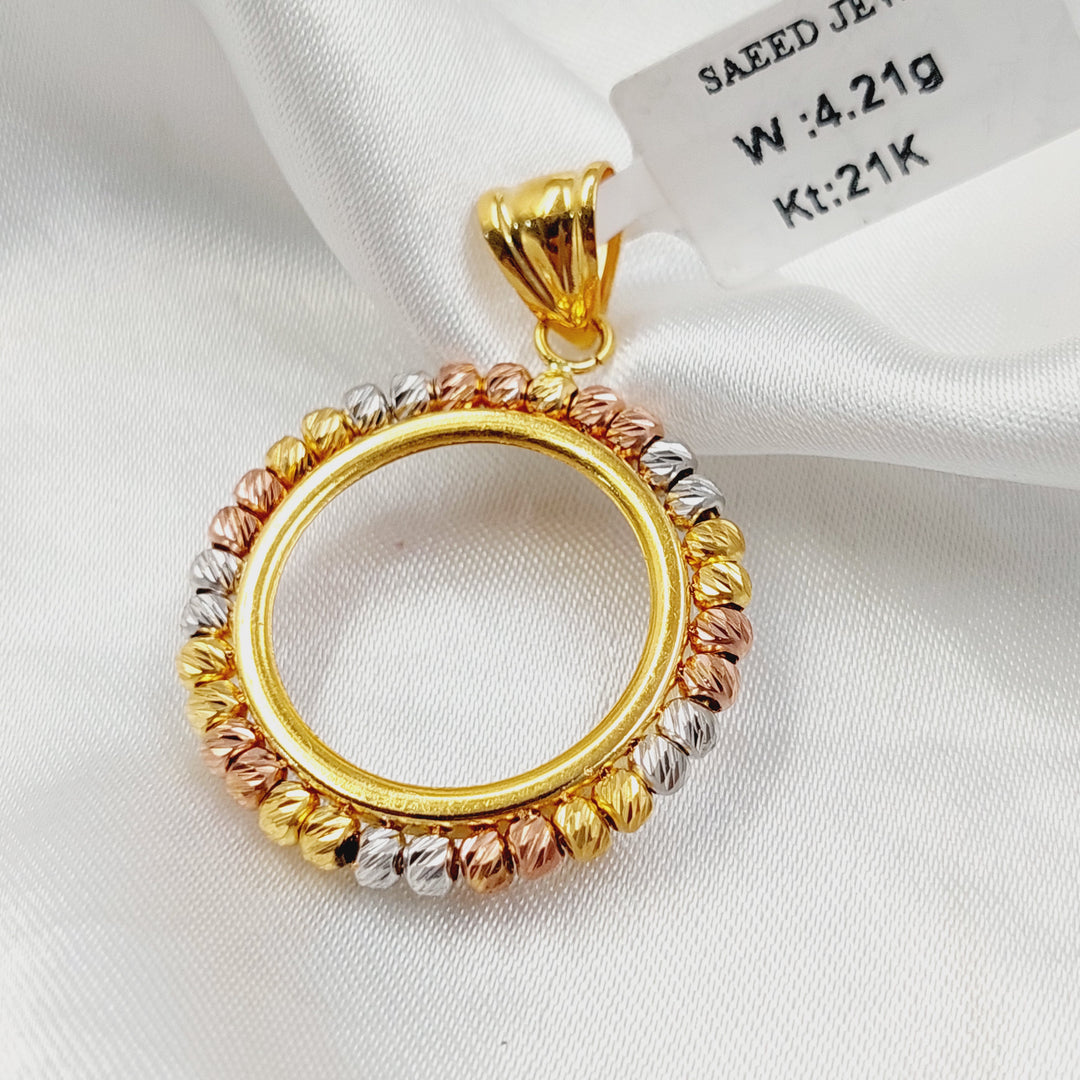 21K تعليقة برواز ليرات رشادي-مجوهرات الشيخ سعيد-Saeed Jewelry 