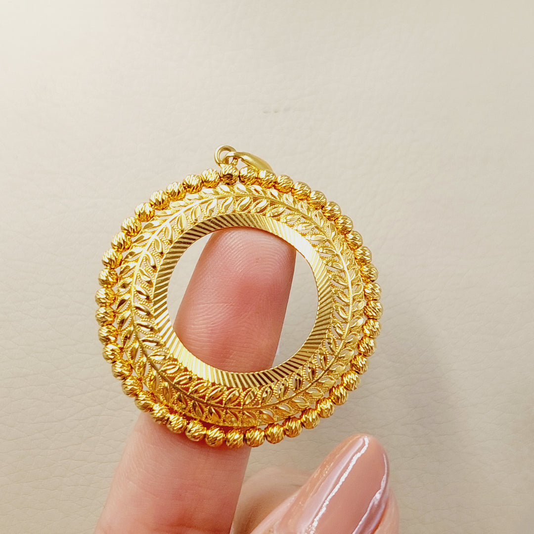 21K تعليقة برواز ليرات رشادي-مجوهرات الشيخ سعيد-Saeed Jewelry 