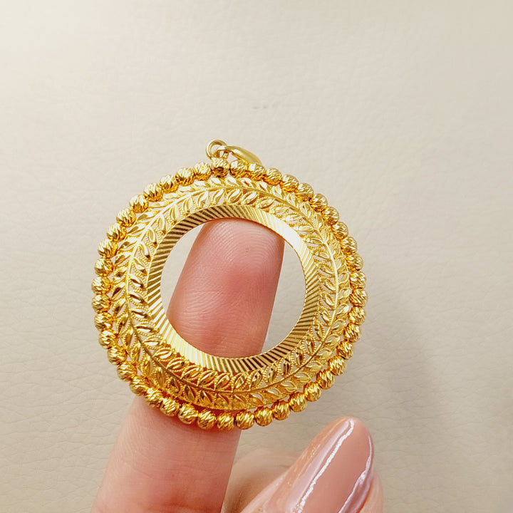 21K تعليقة برواز ليرات رشادي-مجوهرات الشيخ سعيد-Saeed Jewelry 