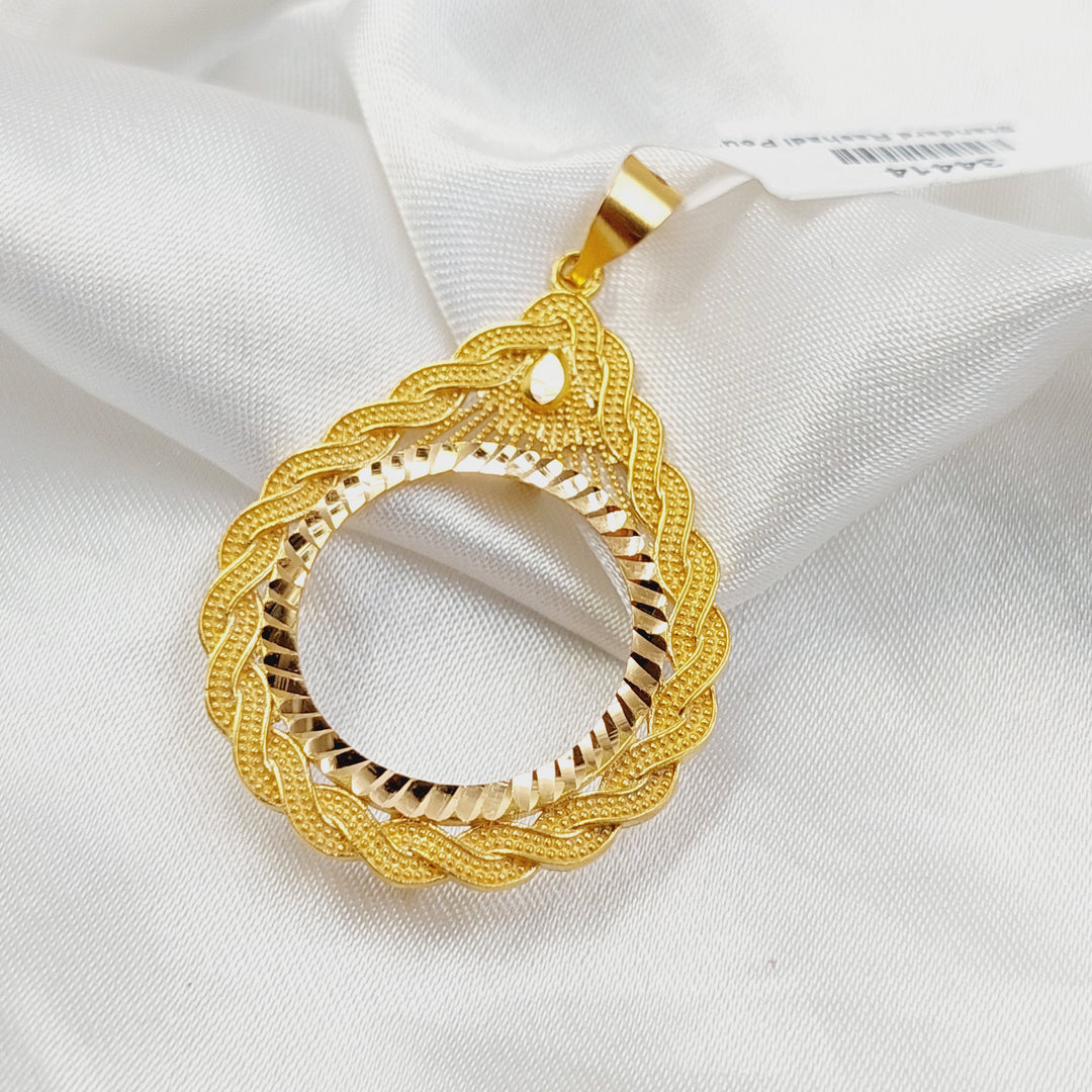 21K تعليقة برواز ليرات رشادي-مجوهرات الشيخ سعيد-Saeed Jewelry 