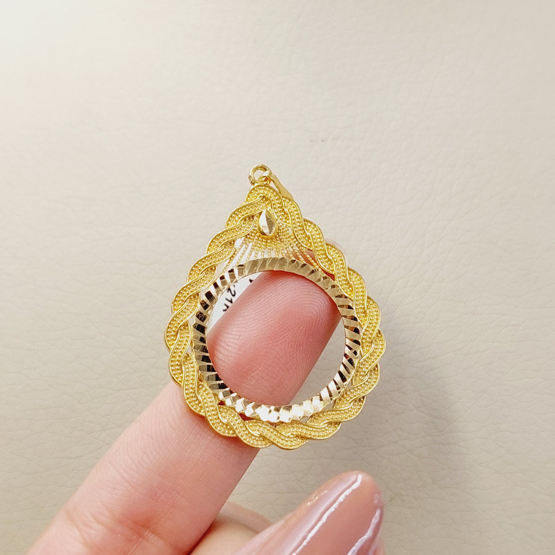 21K تعليقة برواز ليرات رشادي-مجوهرات الشيخ سعيد-Saeed Jewelry 