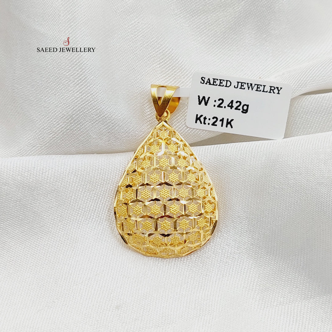 21K تعليقة دمعة-مجوهرات الشيخ سعيد-Saeed Jewelry 