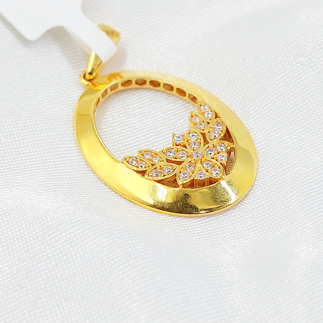 21K تعليقة وردة مرصع-مجوهرات الشيخ سعيد-Saeed Jewelry 