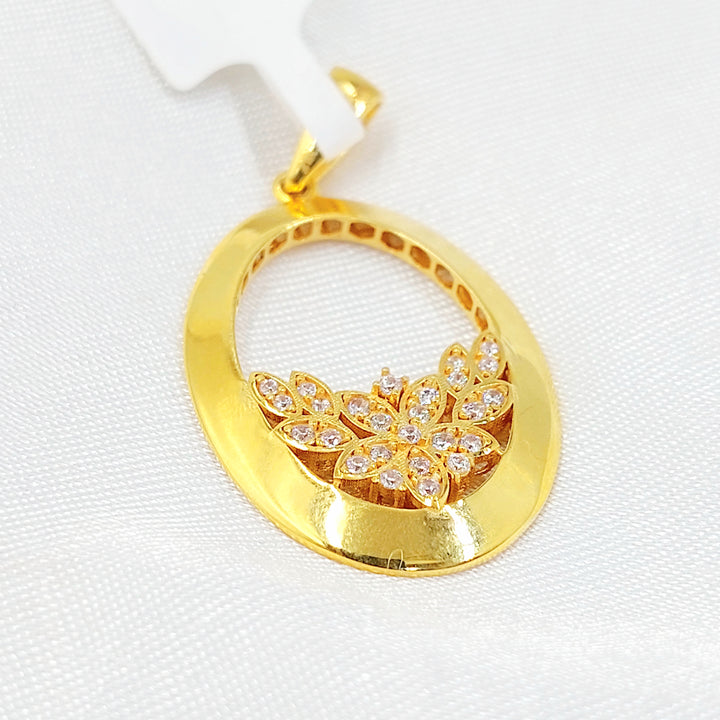 21K تعليقة وردة مرصع-مجوهرات الشيخ سعيد-Saeed Jewelry 