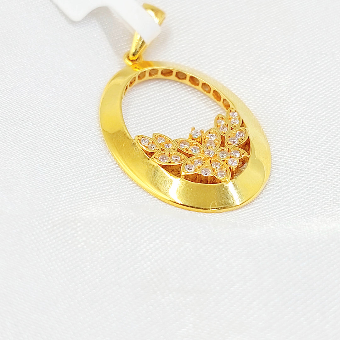 21K تعليقة وردة مرصع-مجوهرات الشيخ سعيد-Saeed Jewelry 