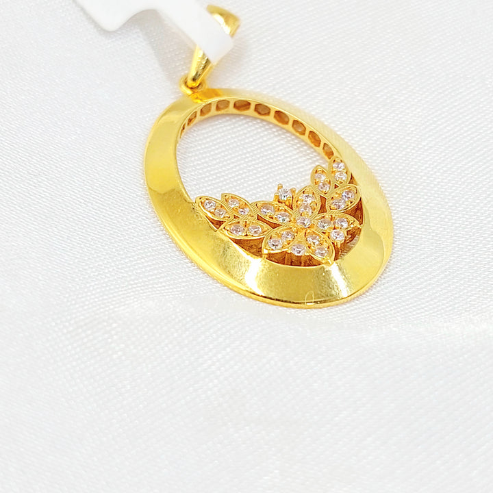 21K تعليقة وردة مرصع-مجوهرات الشيخ سعيد-Saeed Jewelry 