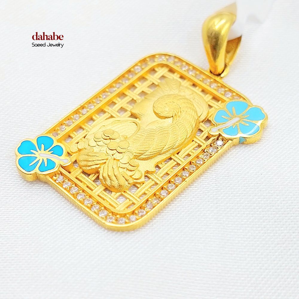 21K تعليقة اونصه مرصع-مجوهرات الشيخ سعيد-Saeed Jewelry 