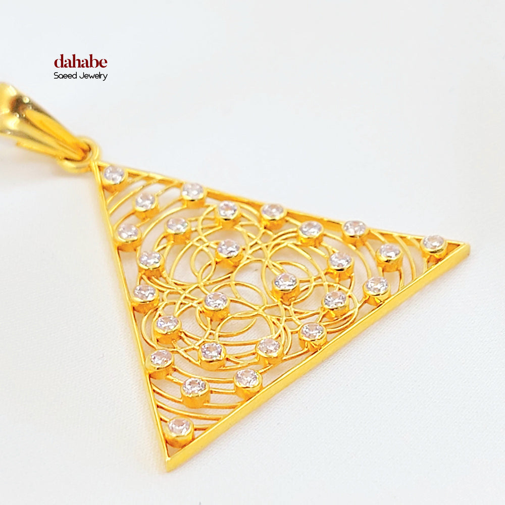 21K تعليقة اكسترا مرصع-مجوهرات الشيخ سعيد-Saeed Jewelry 