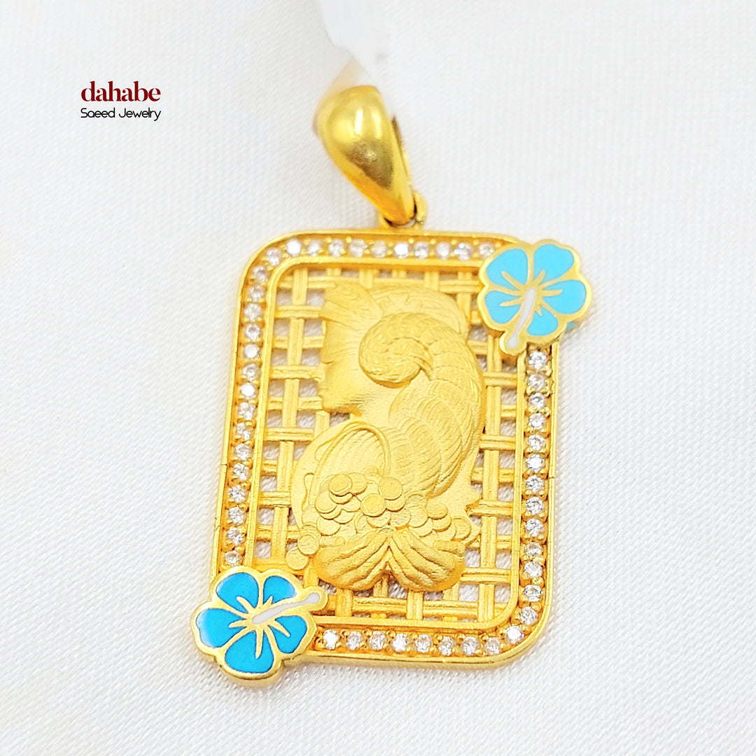 21K تعليقة اونصه مرصع-مجوهرات الشيخ سعيد-Saeed Jewelry 