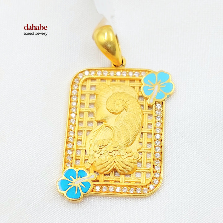 21K تعليقة اونصه مرصع-مجوهرات الشيخ سعيد-Saeed Jewelry 