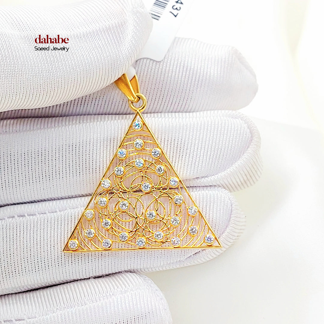 21K تعليقة اكسترا مرصع-مجوهرات الشيخ سعيد-Saeed Jewelry 