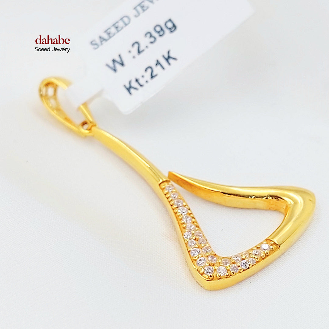 21K تعليقة اكسترا مرصع-مجوهرات الشيخ سعيد-Saeed Jewelry 