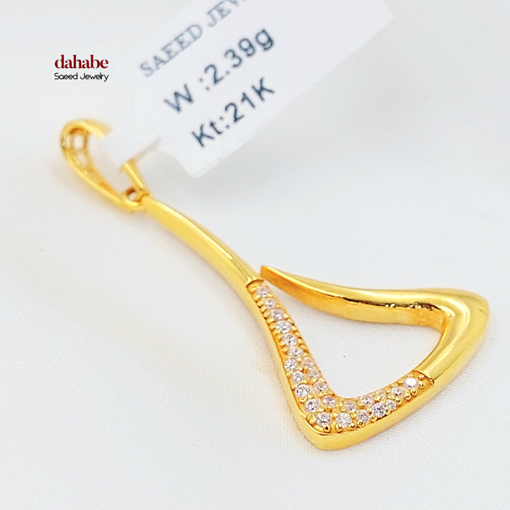 21K تعليقة اكسترا مرصع-مجوهرات الشيخ سعيد-Saeed Jewelry 