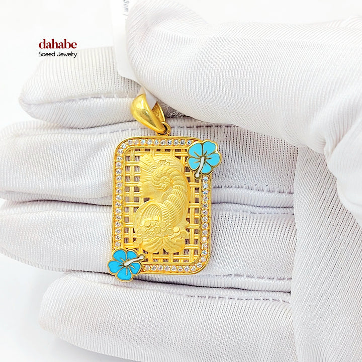 21K تعليقة اونصه مرصع-مجوهرات الشيخ سعيد-Saeed Jewelry 