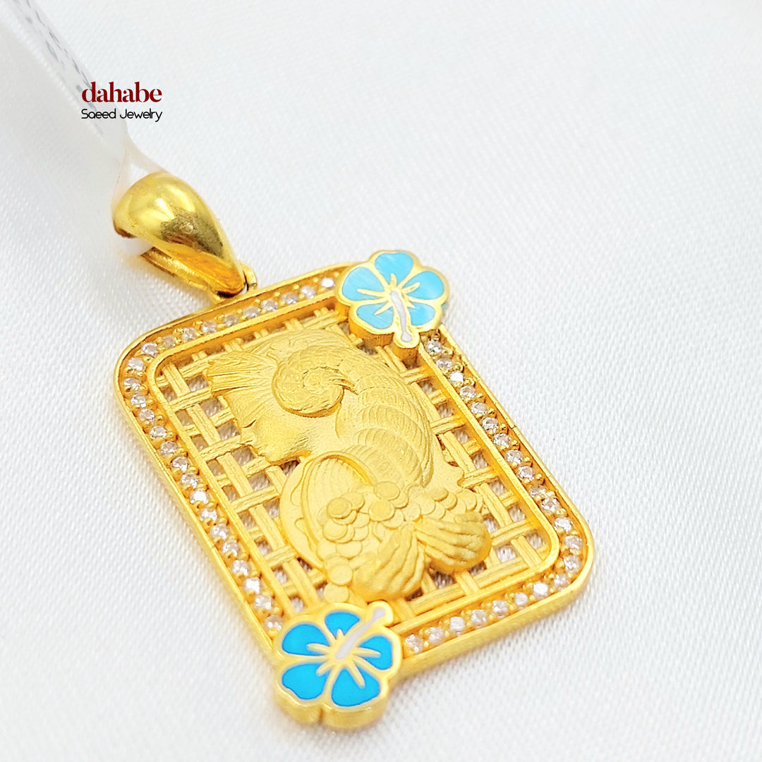 21K تعليقة اونصه مرصع-مجوهرات الشيخ سعيد-Saeed Jewelry 
