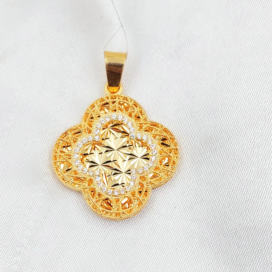 21K تعليقة وردة مرصع-مجوهرات الشيخ سعيد-Saeed Jewelry 