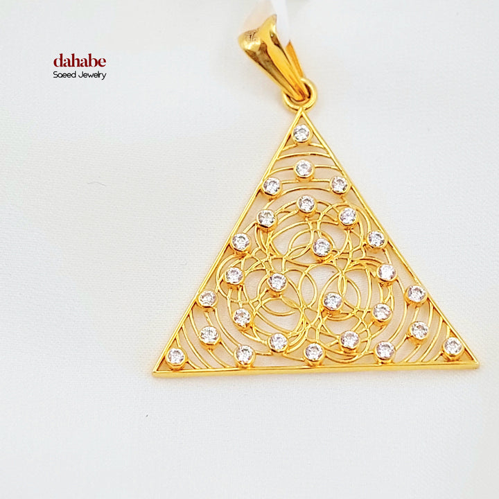 21K تعليقة اكسترا مرصع-مجوهرات الشيخ سعيد-Saeed Jewelry 