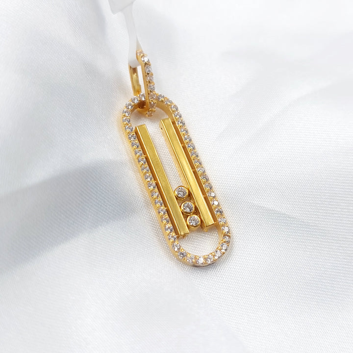 21K تعليقة اكسترا مرصع-مجوهرات الشيخ سعيد-Saeed Jewelry 