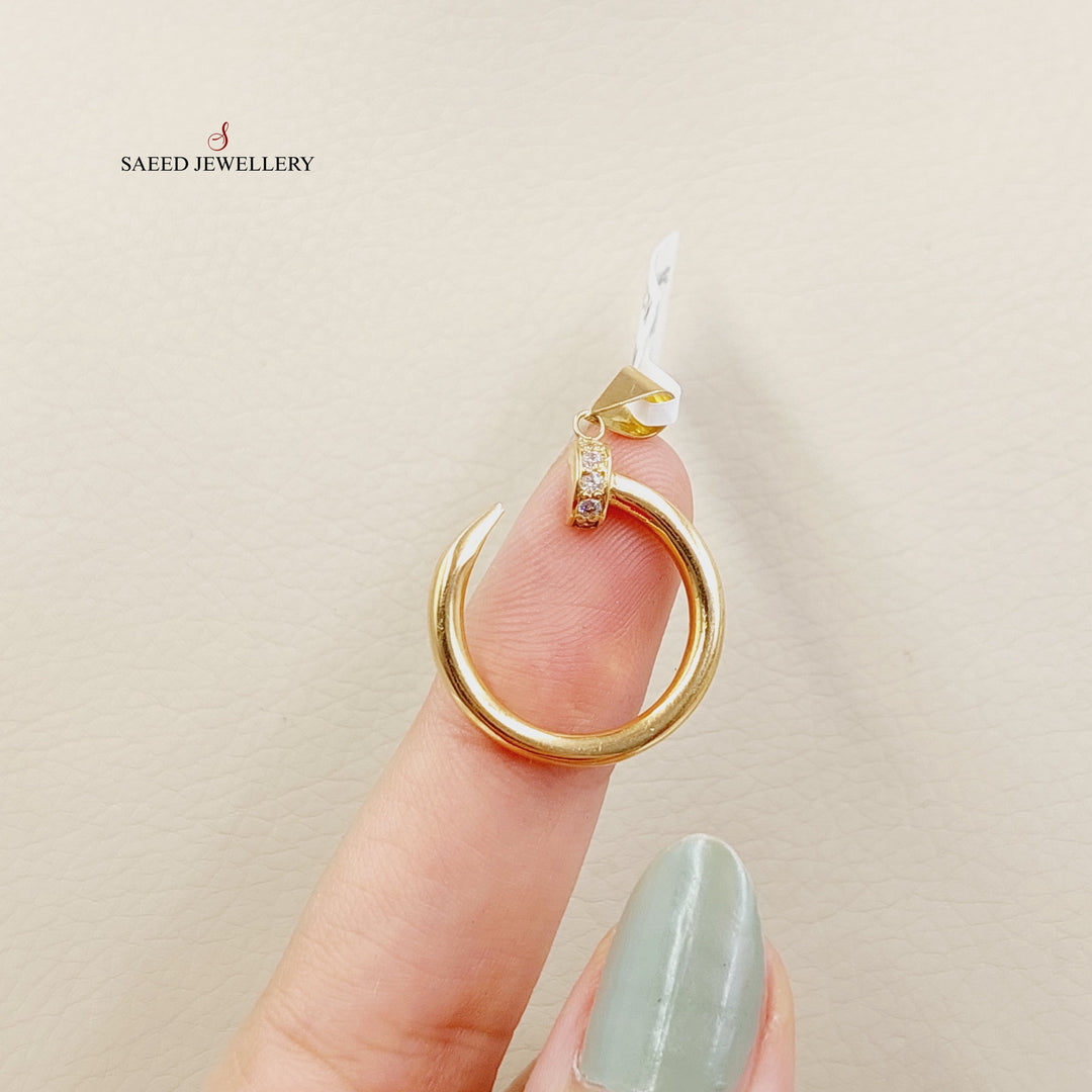 21K تعليقة مسمار مرصع-مجوهرات الشيخ سعيد-Saeed Jewelry 