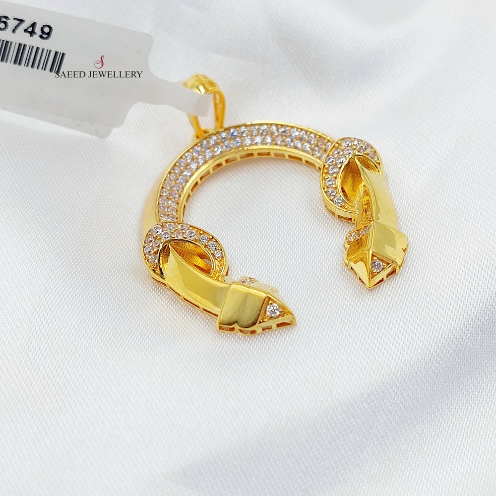21K تعليقة حذوه مرصع-مجوهرات الشيخ سعيد-Saeed Jewelry 