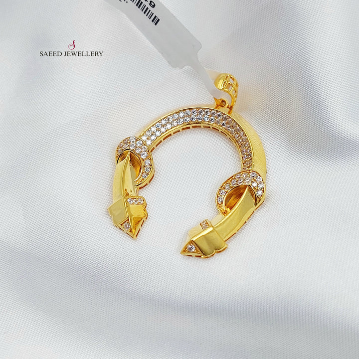 21K تعليقة حذوه مرصع-مجوهرات الشيخ سعيد-Saeed Jewelry 