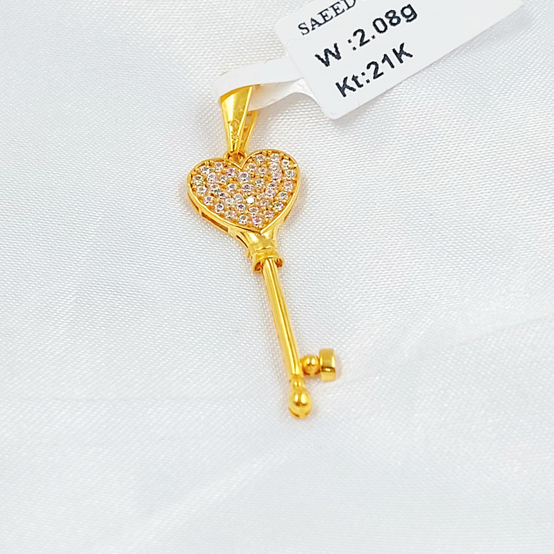 21K تعليقة مفتاح مرصع-مجوهرات الشيخ سعيد-Saeed Jewelry 