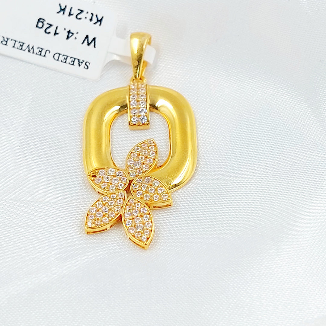 21K تعليقة وردة مرصع-مجوهرات الشيخ سعيد-Saeed Jewelry 