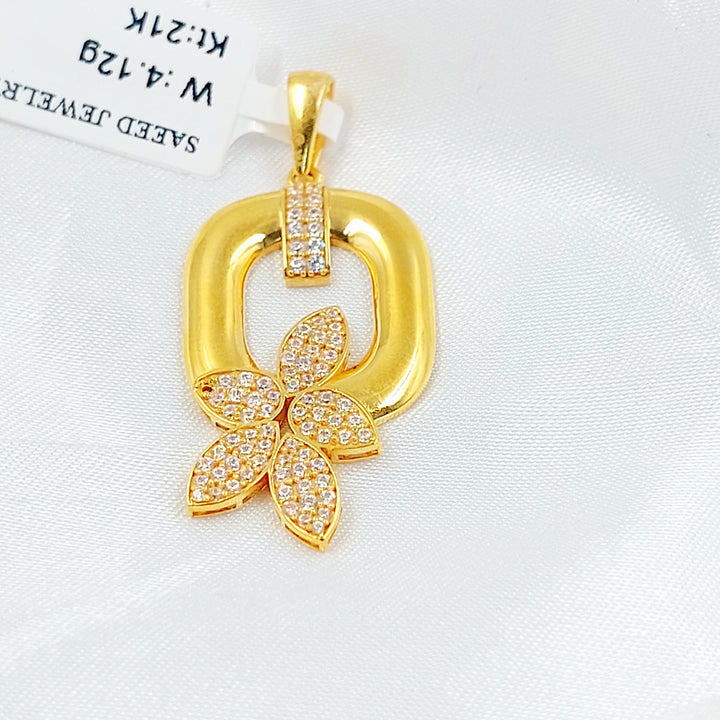 21K تعليقة وردة مرصع-مجوهرات الشيخ سعيد-Saeed Jewelry 